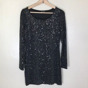 EUC‎ Express Black Sequin Bodycon Dress